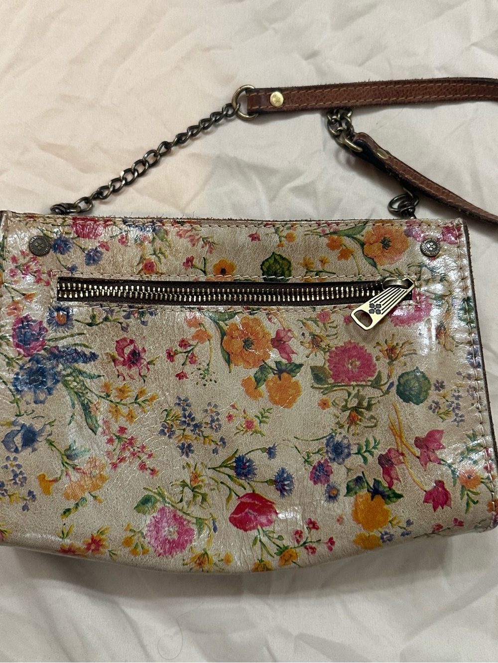 Patricia Nash Floral Print Crossbody Bag in Tan